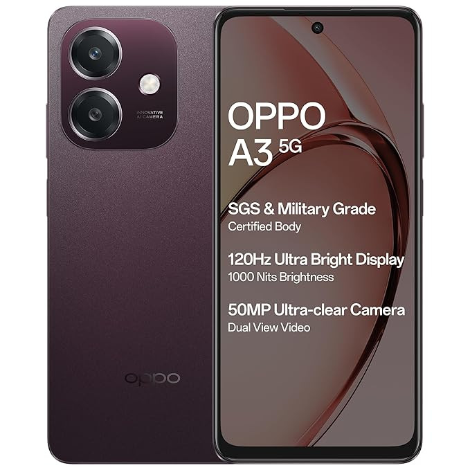 OPPO A3 5G (Nebula Red, 128 GB)  (6 GB RAM)